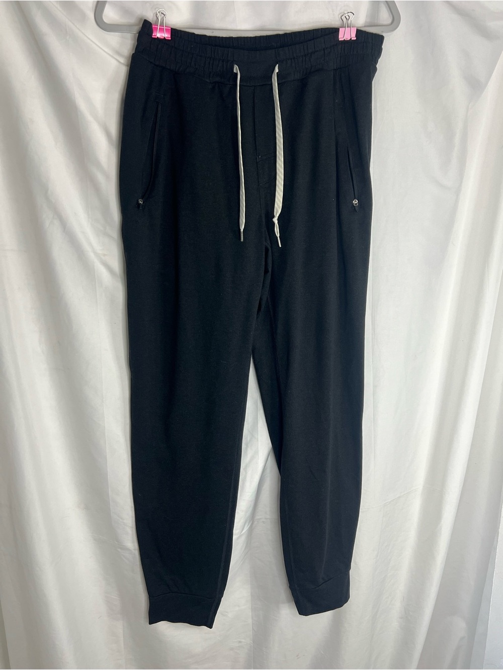 Vuori Black Jogger Pants with White Drawstring Accents